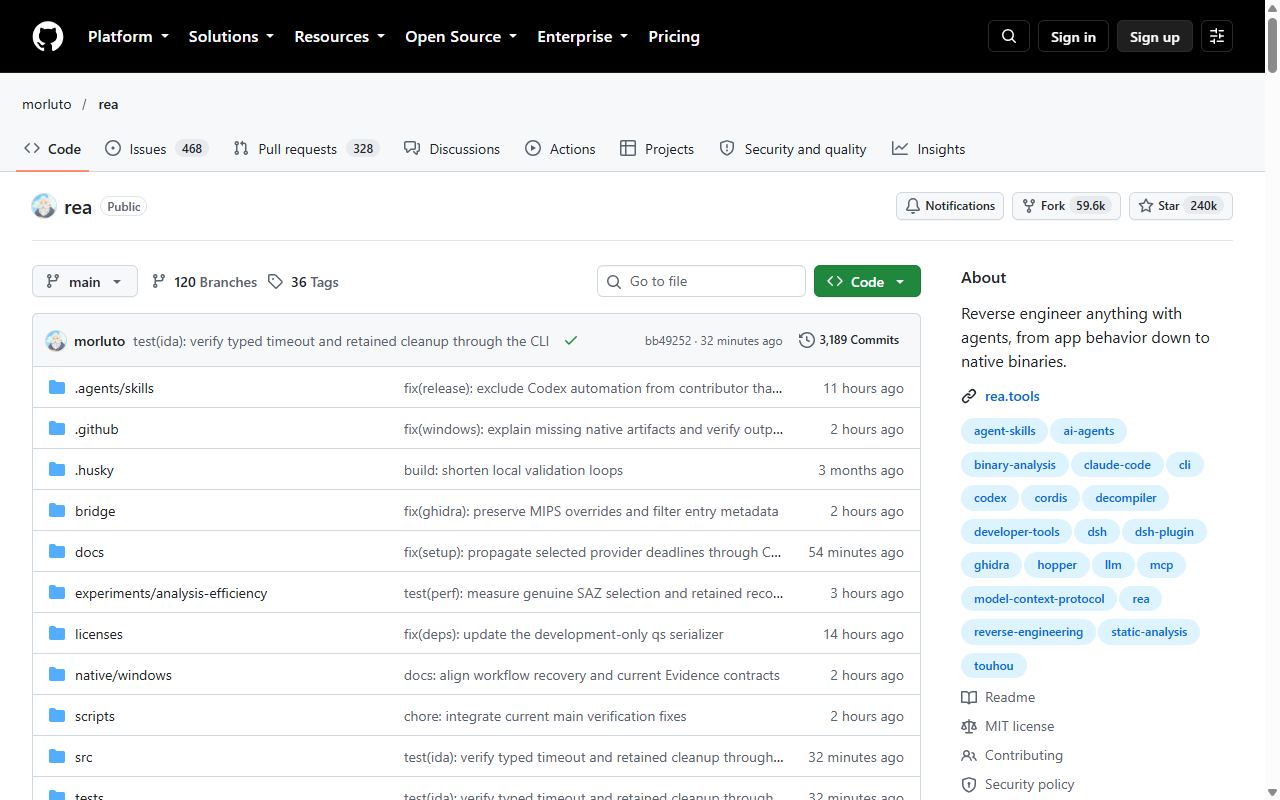 La repo di REA su GitHub